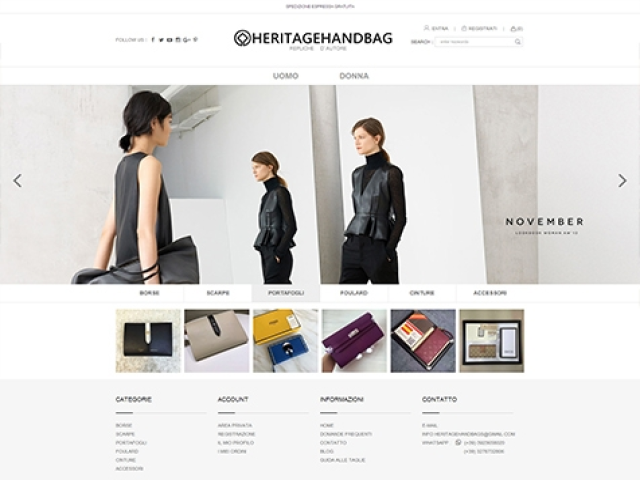 HERITAGEHANDBAG外貿(mào)商城網(wǎng)站建設項目